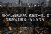 糖心Vlog幕后拆解：选题库一改，自我和解立刻高级（发生在夜市）
