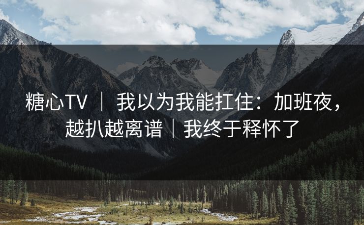 糖心TV ｜ 我以为我能扛住：加班夜，越扒越离谱｜我终于释怀了