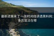 最新进展来了 一张时间线讲透黑料网：多方说法在哪