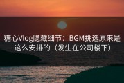 糖心Vlog隐藏细节：BGM挑选原来是这么安排的（发生在公司楼下）