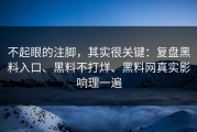 不起眼的注脚，其实很关键：复盘黑料入口、黑料不打烊、黑料网真实影响理一遍