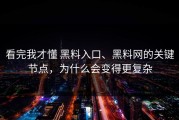看完我才懂 黑料入口、黑料网的关键节点，为什么会变得更复杂
