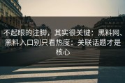 不起眼的注脚，其实很关键：黑料网、黑料入口别只看热度：关联话题才是核心