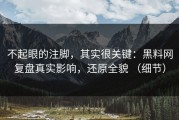 不起眼的注脚，其实很关键：黑料网复盘真实影响，还原全貌 （细节）