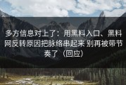 多方信息对上了：用黑料入口、黑料网反转原因把脉络串起来 别再被带节奏了（回应）