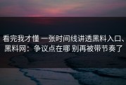 看完我才懂 一张时间线讲透黑料入口、黑料网：争议点在哪 别再被带节奏了