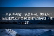 一张表讲清楚：以黑料网、黑料入口后续走向还原全貌 越往后越关键（核对）