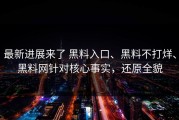 最新进展来了 黑料入口、黑料不打烊、黑料网针对核心事实，还原全貌