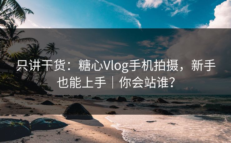 只讲干货：糖心Vlog手机拍摄，新手也能上手｜你会站谁？