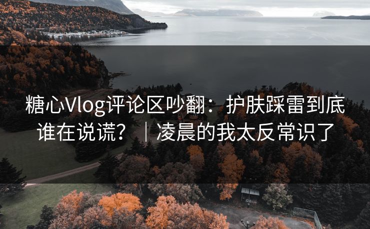 糖心Vlog评论区吵翻：护肤踩雷到底谁在说谎？｜凌晨的我太反常识了