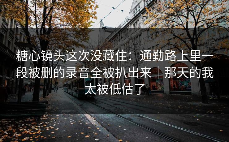 糖心镜头这次没藏住：通勤路上里一段被删的录音全被扒出来｜那天的我太被低估了