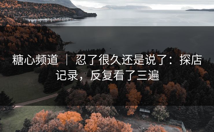 糖心频道 | 忍了很久还是说了:探店记录,反复看了三遍 糖心频道 | 忍了很久还是说了:探店记录,反复看了三遍