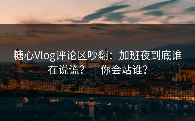 糖心Vlog评论区吵翻：加班夜到底谁在说谎？｜你会站谁？